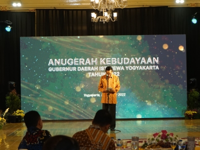 Pengarahan oleh Gubernur DIY Sri Sultan Hamengku Buwono X dalam Anugerah Kebudayaan DIY 2022 